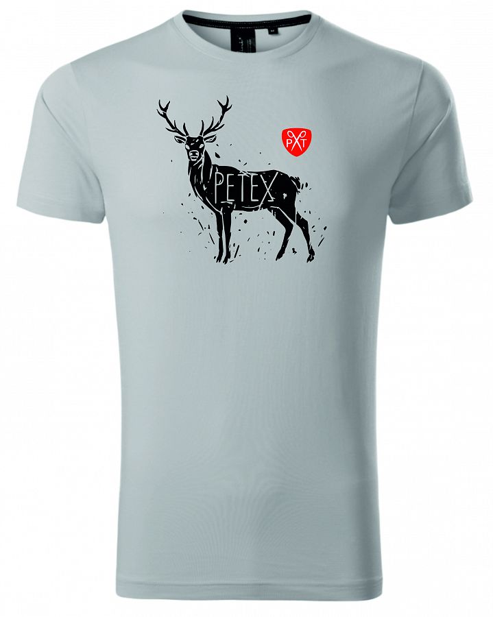 Pánské tričko myslivecké s jelenem PXT CREATIVE 153 silver gray vel. M  - Obrázek (1) Pánské tričko myslivecké s jelenem PXT CREATIVE 153 silver gray vel. M  - Obrázek (1)